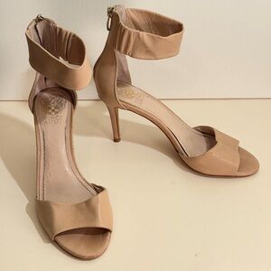 Vince Camuto Nude Leather Ankle strap Heel 7.5